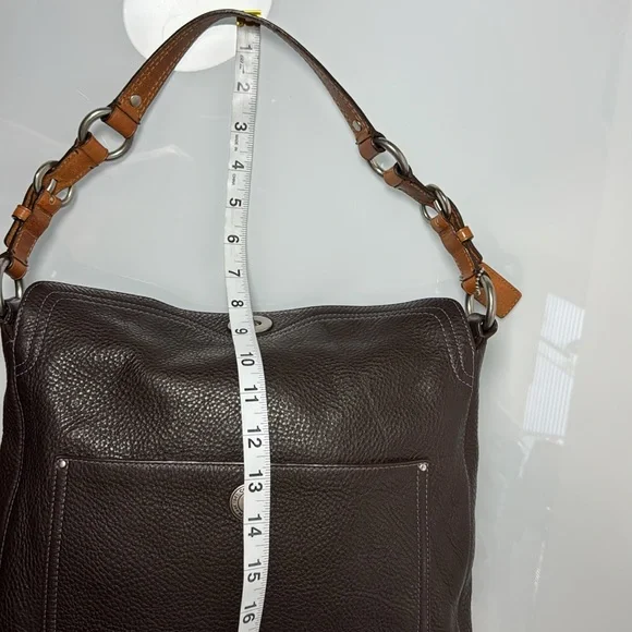 Coach Chelsea brown leather turn lock entry shoulder bag - Picture 13 of 15